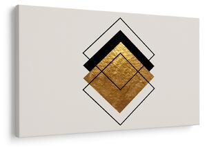 Tablou - Abstracție de aur și alb N⁰1 (90x60 cm)