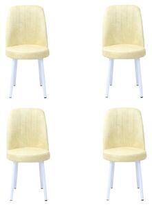Set 4 Scaune Cronos Crem Picior Alb