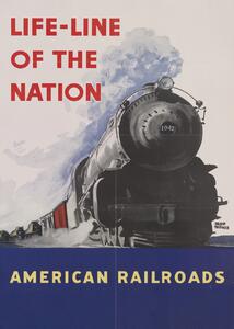Ilustrație American Railroads, Vintage Travel Poster, (30 x 40 cm)