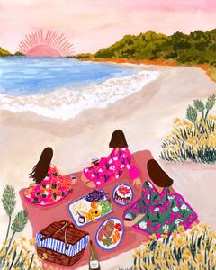 Ilustrație Beach Picnic, Sarah Gesek, (30 x 40 cm)