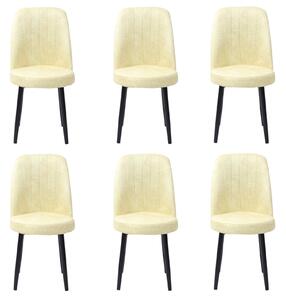 Set 6 Scaune Cronos Crem Picior Negru