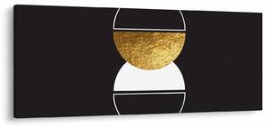 Tablou - Abstracție de aur și negru N⁰2 (120x50 cm)