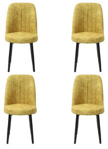 Set 4 Scaune Cronos Galben Picior Negru