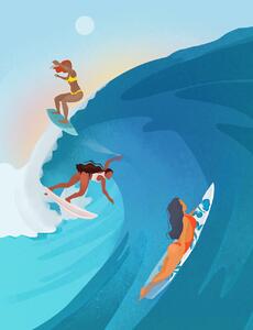 Ilustrație Surfers, Petra Lizde, (30 x 40 cm)