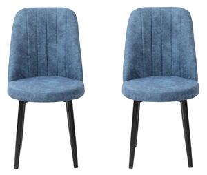 Set 2 Scaune Cronos Blue Picior Negru