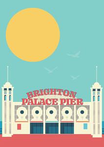 Ilustrare Brighton Pier, Gail Myerscough, (30 x 40 cm)