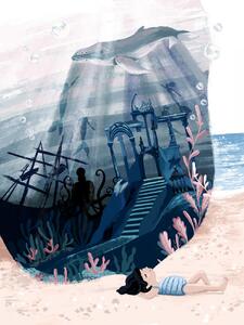Ilustrație Sea Dreamworld, Goed Blauw, (30 x 40 cm)