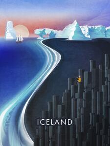 Ilustrare Iceland, Emel Tunaboylu, (30 x 40 cm)