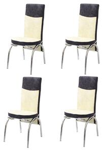 Set 4 scaune Star Crem cu Gri