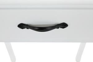 KONDELA Măsuţă de toaletă cu taburet, alb/argintiu, LINET NEW