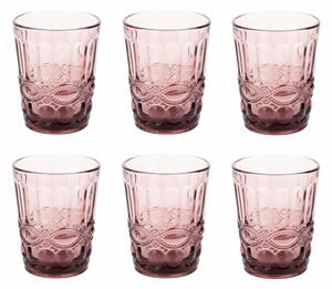 KONDELA Set de pahare de apă, 6buc, 240 ml, roz, FREGATA TYPE 2
