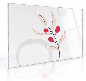 Tablou pe sticlă - Abstracție florală roz N⁰3 (70x50 cm)