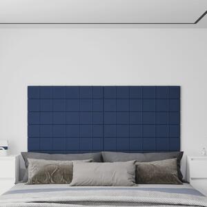 Panouri de perete 12 buc. albastru 90x15 cm textil 1,62 m²