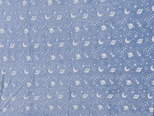 Pătură luminoasă de microflanel UNIVERSE 150x200 cm albastru-gri