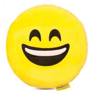 Perna decorativa Emoji Smiley Happy Face, Textil, Galben