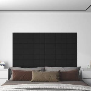 Panouri de perete, 12 buc., negru, 30x15 cm, catifea, 0,54 m²