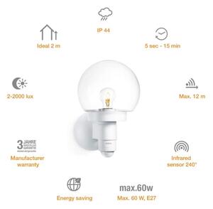 Steinel 657413 - Corp de iluminat perete exterior cu senzor L 115 S 1xE27/60W/230V