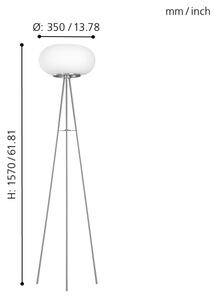 EGLO 86817 - Lampadar OPTICA 2xE27/60W