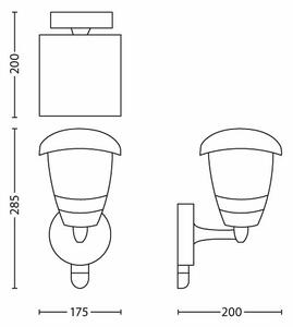 Philips 15388/31/16 - Corp de iluminat perete exterior senzor MYGARDEN CREEK 1xE27/60W/230V