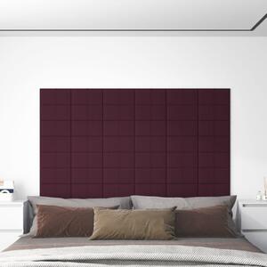 Panouri de perete 12 buc. violet 30x15 cm textil 0,54 m²