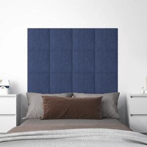 Panouri de perete 12 buc. albastru 30x30 cm textil 1,08 m²