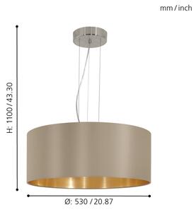 Lustră pe cablu Eglo 31607 MASERLO 3xE27/60W/230V