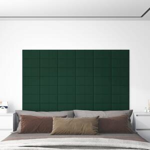 Panouri de perete 12 buc. verde închis 30x15 cm textil 0,54 m²