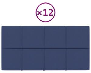 Panouri de perete 12 buc. albastru 60x30 cm textil 2,16 m²