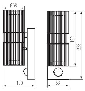 Kanlux 46203 - Aplică de exterior cu senzor RADILO, spot de perete, 2xGU10/11W/230V, IP44, negru