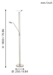 Lampadar LED dimabil Eglo 93874 BAYA 1 LED/20W + LED/2,5W crom mat