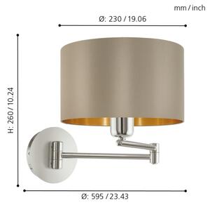 Eglo 95055 - Corp de iluminat perete MASERLO 1xE27/60W/230V