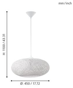 Eglo 93373 - Lampa suspendata CAMPILO 1xE27/60W/230V