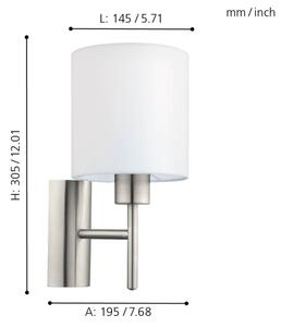 Aplică Eglo 94924 PASTERI 1xE27/60W/230V