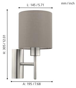 Aplică Eglo 94925 PASTERI 1xE27/60W/230V