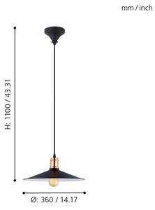Lustră Eglo 49452 BRIDPORT 1xE27/60W/230V