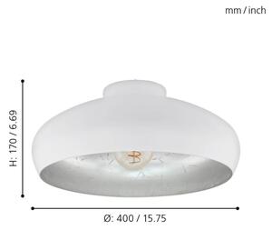 Plafonieră Eglo 94548 MOGANO 1xE27/60W/230V