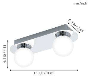 Corp de iluminat LED pentru baie Eglo 94627 MOSIANO 2xLED/3,3W/230V IP44
