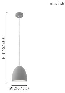 Eglo 92521 - Lampa suspendata PRATELLA E27/60W/230V