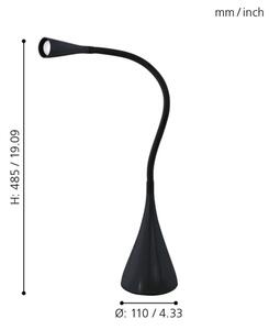 Lampă LED dimabilă de masă Eglo 64975 SNAPORA PRO LED/3,5W/230V 3000K negru