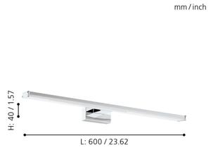 Aplică LED pentru oglindă de baie Eglo 79533 SARNOR 11W/230V 60 cm IP44 crom