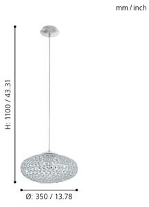 Eglo 95286 - Lustra de cristal CLEMENTE 1xE27/60W/230V