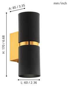 Eglo 95364 - Corp de iluminat LED perete PASSA 2xGU10-LED/4W/230V