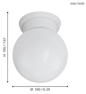 Eglo 94973 - Plafoniera DURELO 1xE27/28W/230V