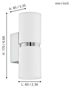Eglo 95368 - Corp de iluminat LED perete PASSA 2xGU10-LED/4W/230V