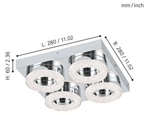 Plafonieră LED Eglo 95664 FRADELO 4xLED/4W/230V