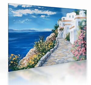 Tablou pe sticlă - Alee lângă mare (70x50 cm)