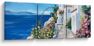 Tablou - Alee lângă mare (cu ceas) (90x30 cm)