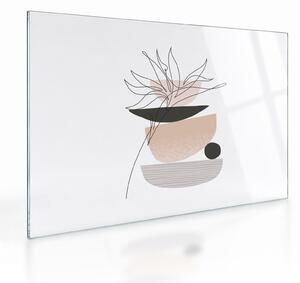 Tablou pe sticlă - Linie de artă flori N⁰1 (70x50 cm)