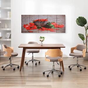 Set tablouri din pânză, imprimeu paprika, multicolor, 200x80 cm