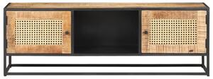 Comodă TV, 120x30x40 cm, lemn mango & trestie de zahăr naturală